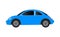 Blue female little car on a white background - Vector