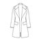 Blue female restrained coat buttoned. Women s outerwear..Women clothing single icon in outline style vector symbol stock