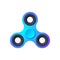 Blue fidget spinner with black elements