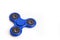 Blue fidget spinner in white background