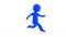 Blue figure running