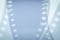 Blue film strip background abstract close-up