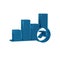 Blue Financial growth increase icon isolated on transparent background. Increasing revenue.