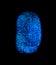 Blue fingerprint identification symbol isolated on black
