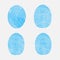 Blue fingerprint shapes set.