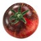 Blue fire heirloom tomato, ripe, antho-rich, isolated,  top view