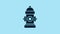 Blue Fire hydrant icon isolated on blue background. 4K Video motion graphic animation