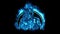 Blue Fire Spartan Warrior Logo Looping Animation Graphic Element