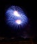 Blue fireworks isolated in dark background close up with the place for text, Malta fireworks festival, 4 of July,