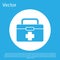 Blue First aid kit icon isolated on blue background. Medical box with cross. Medical equipment for emergency. Healthcare