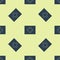 Blue First aid kit icon isolated seamless pattern on yellow background. Medical box with cross. Medical equipment for