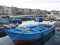 Blue fishing boars Boats in Taranto Puglia Italy 