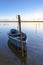 Blue Fishing Boat on the Fleet Lagoon