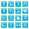 Blue Fitness icons buttons