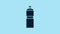 Blue Fitness shaker icon isolated on blue background. Sports shaker bottle with lid for water and protein cocktails. 4K