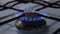 Blue Flame on a kitchen Gas Stove, turning gas up creating a bigger flame on the cooker