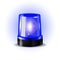 Blue flashers Siren Vector. Realistic Object. Light Effect. Beacon For Police Cars Ambulance, Fire Trucks. Emergency