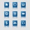 Blue Flat Design Icons, Common Applications, Collection