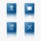 Blue Flat Design Icons, Tableware, Collection