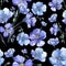 Blue flax. Floral botanical flower. Wild spring leaf wildflower pattern.