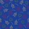 Blue Floating Cages Seamless Pattern