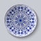 Blue floral circular pattern. Decorative ceramic plate.