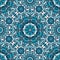 Blue floral kaleidoscope pattern
