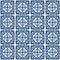 Blue floral tiles pattern