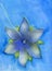 Blue flower on a string abstract watercolor painting