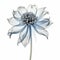 Blue Flower With White Veins Inkjet By Frederick J. John Dooley