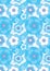 Blue flowers flourish red purple seamless pattern