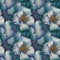 Blue flowers seamless pattern. Floral nature decorative background.