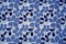 Blue flowers on textil background