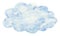 Blue fluffy cloud with white dots, hand drawn watercolor illustration