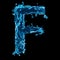 Blue fluid letter F