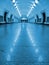 blue fluorescent tunnel, nobody subway