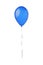 Blue flying balloon isolated on white