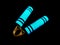 Blue foamed power grips isolated in black background