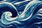 Blue foamy water swirl and tide wave flowing liquid motion abstract background. Fluid art resin epoxy craft acrylic