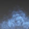 Blue fog or smoke cloud isolated on transparent background. Realistic smog, haze, mist or cloudiness effect.
