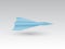 A blue folded paper jet fighter plane using page