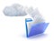 Blue folder with cloud.