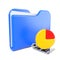 Blue Folder with Infograph Icon.