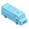 Blue food truck icon, isometric style