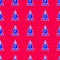 Blue Force of physic formula calculation icon isolated seamless pattern on red background. Vector