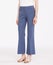 Blue formal pants for womenâ€™s paired with white full sleeve T-Shirt and flat footwear with white background