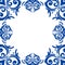 Blue frame/border in damask baroque style