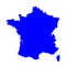 Blue France map silhouette.