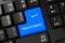 Blue Franchising Button on Keyboard. 3D.