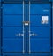Blue freight container